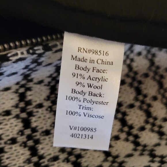 Coldwater Creek Wool Blend Fleece Lined Zip Sweater Jacket Cardigan - Picture 7 of 8